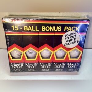 Vintage Maxfli Dunlop DDH II Design 5 Pack Of Golf Balls (15 Balls) - Sealed New